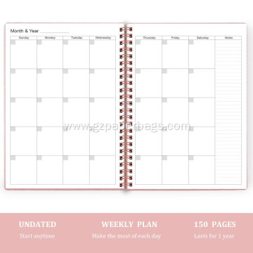 Personalized Custom A5 Undated Leather Daily Planner